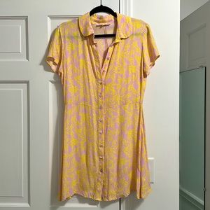 Olivaceous s/s button up dress.